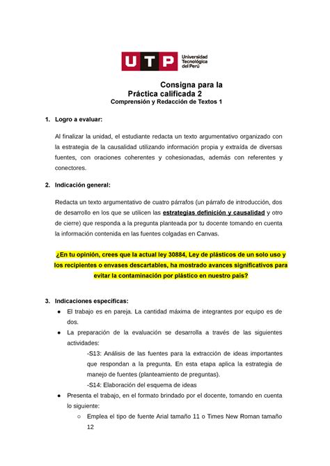 Activida semana 6 espero sirva Consigna para la Práctica calificada