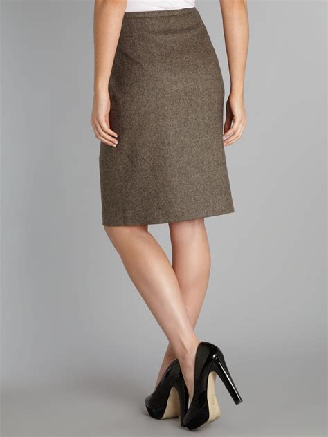 Max Mara Studio Sondalo Tweed Pencil Skirt In Brown Lyst