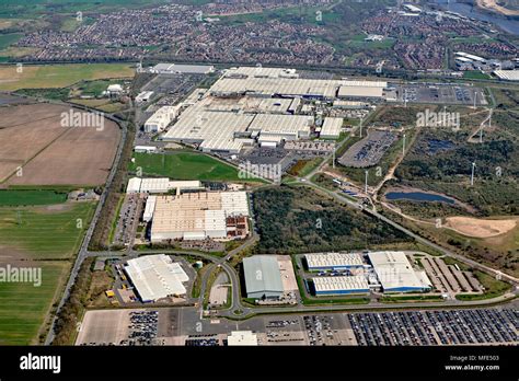 An aerial view of the Nissan car plant at Sunderland, North East ...