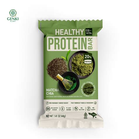 Jual Covita Healthy Protein Bar Matcha Chia 40 G Shopee Indonesia