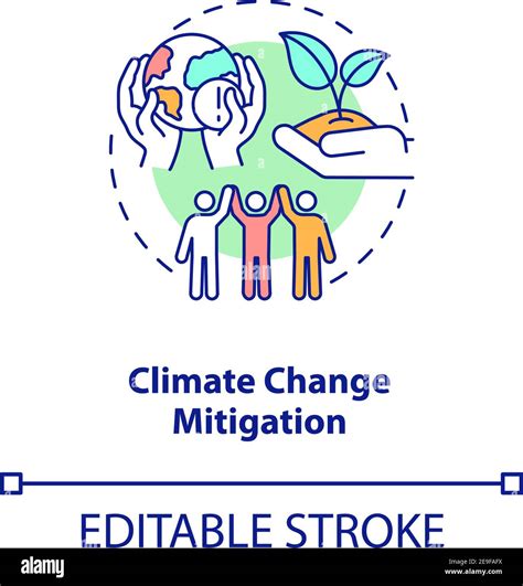 Climate Change Mitigation Concept Icon Stock Vector Image Art Alamy