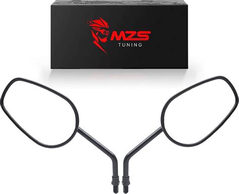 MZS Cruiser Motorcycle Mirrors Black Touring Rear View Side Mirror