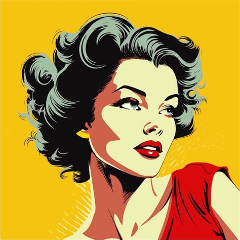 Premium Vector | Op art pinup girl retro color style comic glamour ...