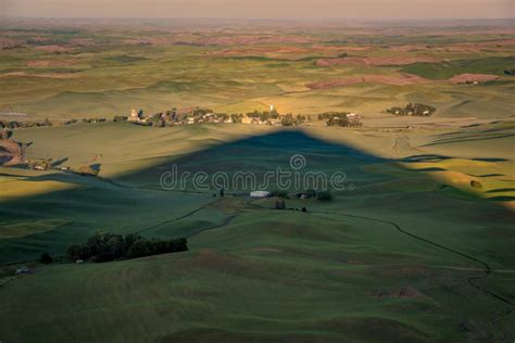 Steptoe Butte And Farm Fields Washington State Stock Image Image Of