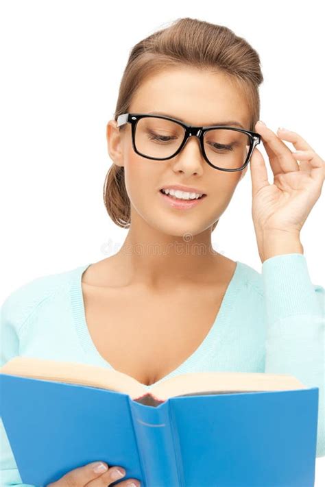 Woman Adjusting Reading Glasses Stock Image Image Of Evening Mature 20874853