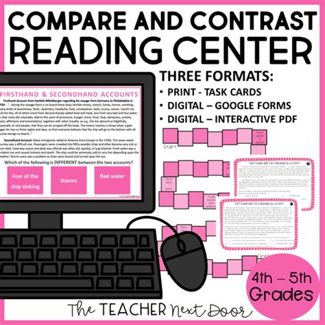 Compare And Contrast Firsthand Secondhand Accounts Reading Center 4th