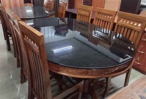 Glass Top Teak Wood Dining Table 6 Seater At Rs 59000 Set In Pollachi