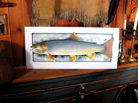 Fine Spotted Cutthroat Trout Fly Fishing Art Abstract Watercolor