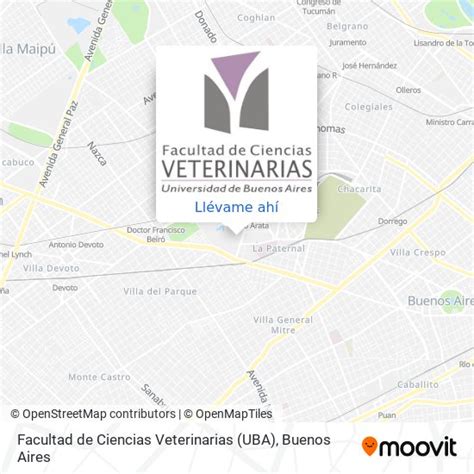 Cómo llegar a Facultad de Ciencias Veterinarias UBA en Distrito