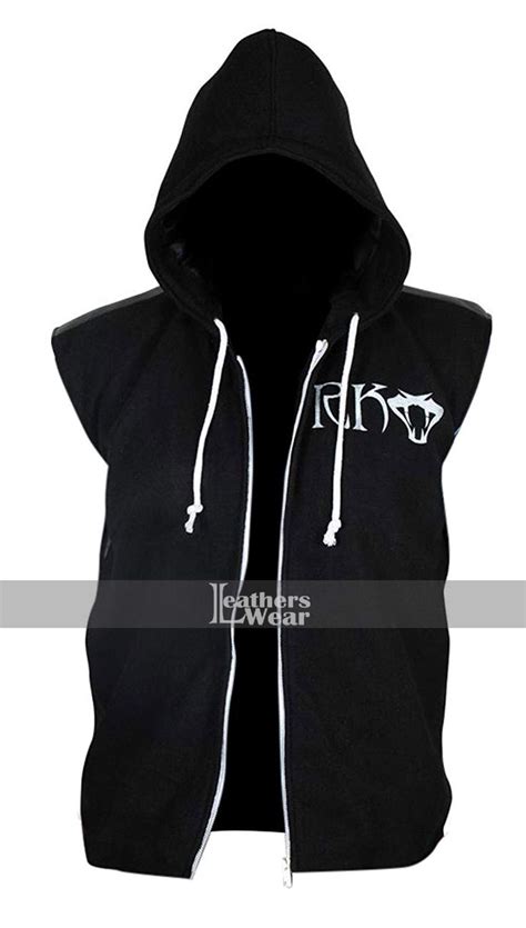 Wwe Wrestler Randy Orton Rko Black Hoodie Vest Hoodie Vest Black