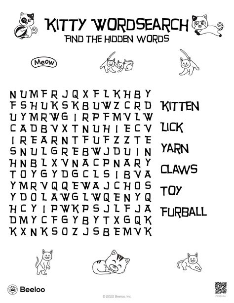 Cat Themed Word Searches • Beeloo Printables