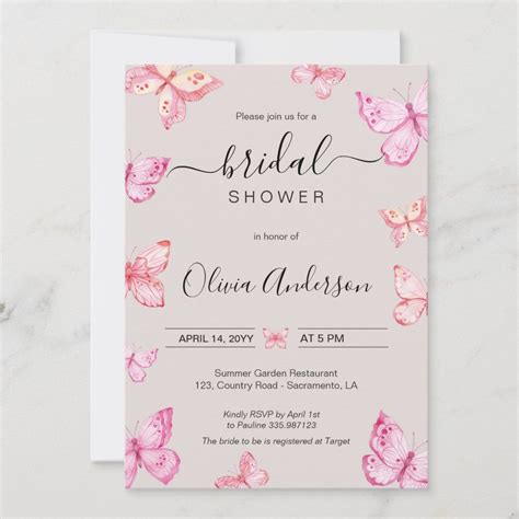 Butterfly Themed Bridal Shower Invitation Find Matching Products In