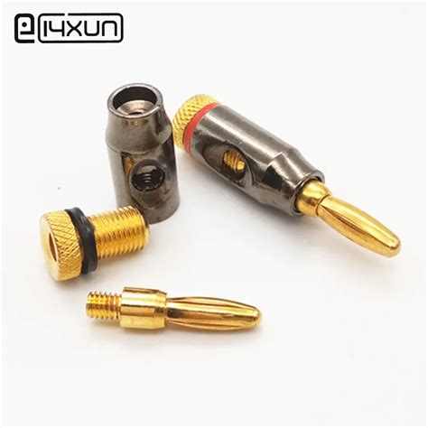 Pcs Mm Banana Plug Gold Plated Speaker Terminals Copper Audio Signal