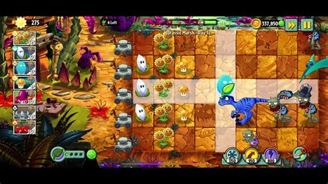 Plants Vs Zombies 2 Jurassic Marsh Day 12 My Way Youtube