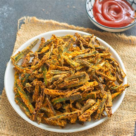 Air Fryer Okra Air Fryer Kurkuri Bhindi Video Tickling Palates