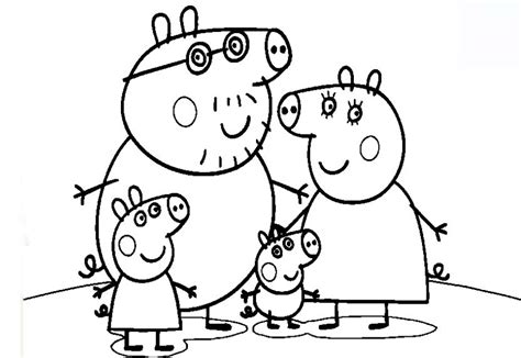 COLOREAR PEPPA PIG COLOREAR FAMILIA DE PEPPA PIG Dibujos Para