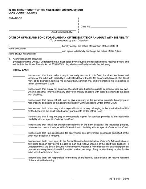 Form 171-509 Download Fillable PDF or Fill Online Oath of Office and