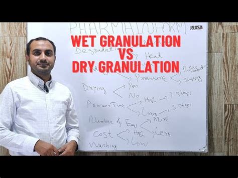 Difference Between Wet Granulation Dry Granulation Youtube