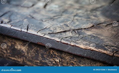 Rustic Synthetic Leather Coffee Table With Natural Grain And Cracks