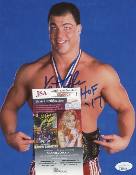 Kurt Angle Signed X Photo Inscribed Hof Jsa Pristine Auction