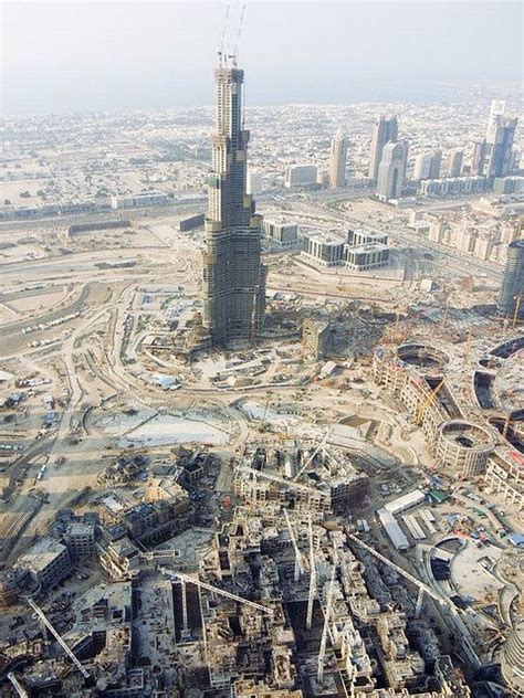 Aerial View Of Burj Dubai Now Burj Khalifa And The Mall Underneath