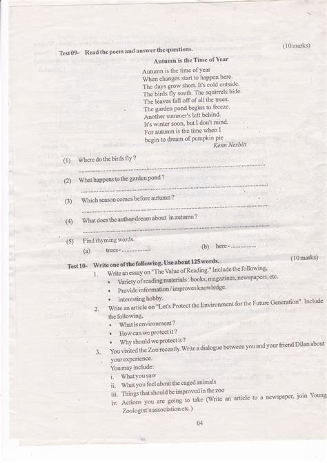 English Activities And Past Papers Past Papers For Grade 9