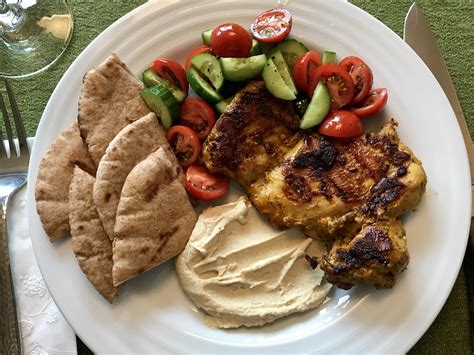 Trader Joes Chicken Shawarma Roasted Garlic Hummus And Whole Wheat