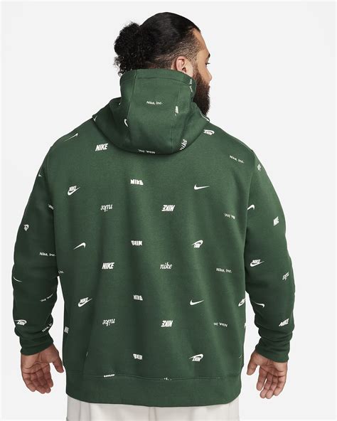 Nike Club Fleece Mens Allover Print Pullover Hoodie