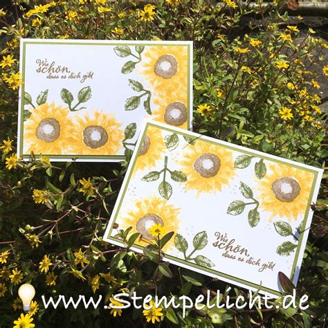 Stempellicht Sonnenblumen Karten Herbstanfang Stampinup