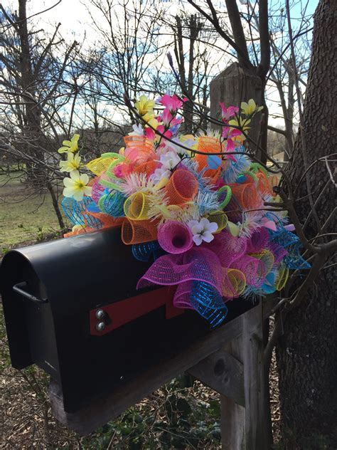 Spring Mailbox Swag Mailbox Decor Mailbox Garden Mailbox