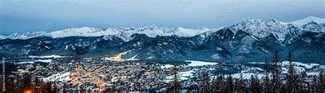 Zakopane And Tatra Mountains Landscape Winter Panorama From Guba Wka