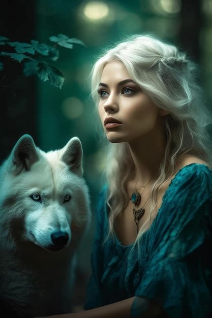 Premium Photo A Poster For A Wolf And A Wolf With A Woman In A Red Cloak