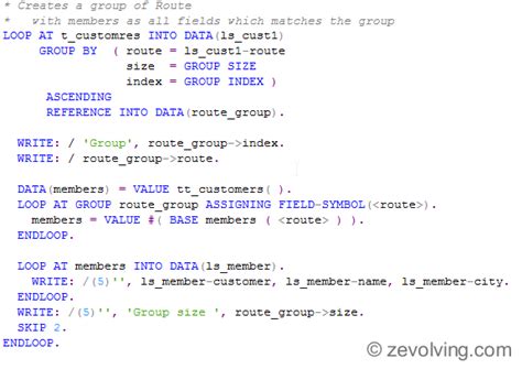 Abap 740 Loop At With Group By