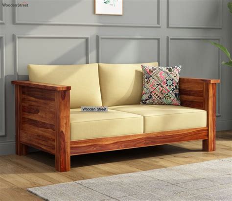 Buy Agnes 2 Seater Wooden Sofa Honey Finish At 36 OFF Online