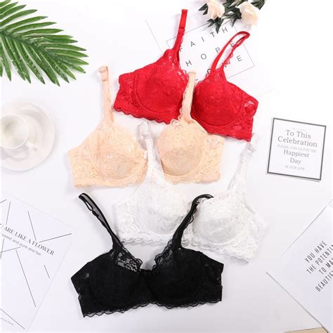 Women Sexy Underwire Padded Up Embroidery Lace Bra B Push Up Bras