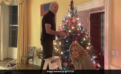 US President Joe Biden Decorates Christmas Tree At White House