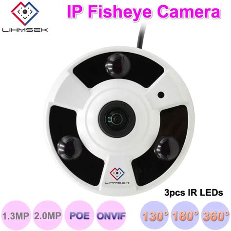 Lihmsek ONVIF POE IP Fisheye Camera 1920 1080P Indoor CCTV Camera With