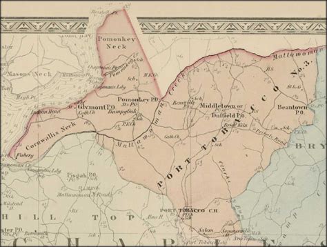 Simon J Martenet Map Of Charles County 1865 District 3