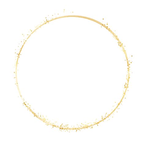 Sparkling Glittery Golden Circle Frame Frames Golden Circle Png