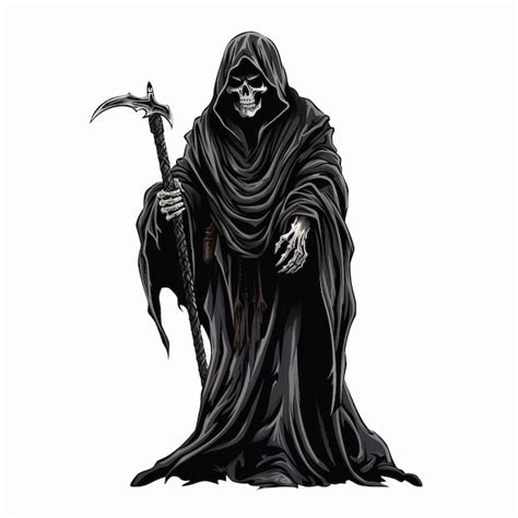 Premium Photo Vector Grim Reaper Illustration On White Background