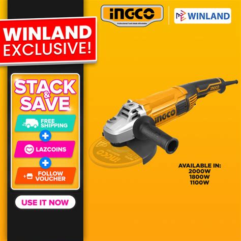 Ingco By Winland Industrial Inches Electric Angle Grinder W W