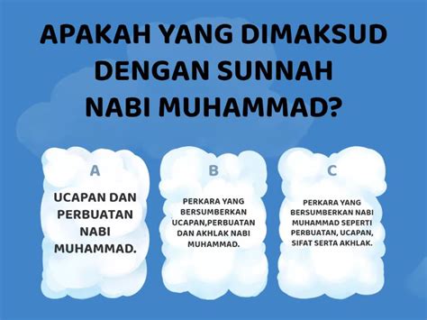 CINTAKAN SUNNAH RASULULLAH SAW Kuiz