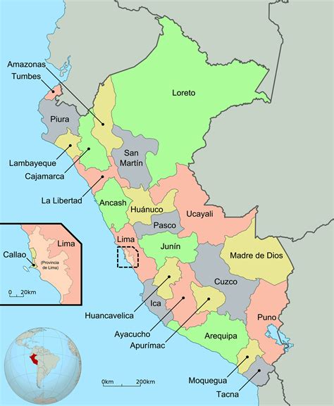 Large detailed administrative map of Peru | Peru | South America ...