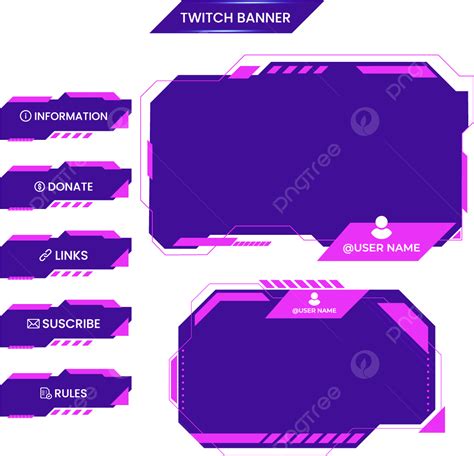 Paquete De Paneles De Twitch Stream Png Bandera Resumen Tecnología Png Y Vector Para