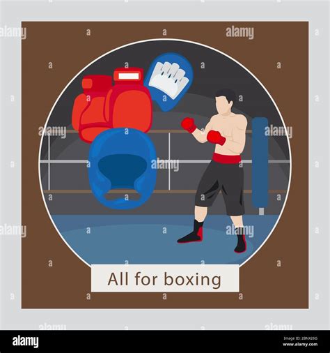 Todo Para Boxeo Con El Hombre Y El Logotipo Ilustraci N Vectorial