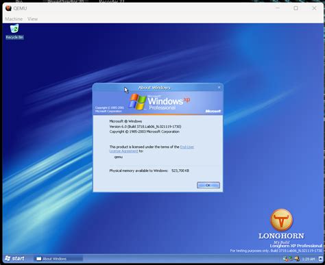 Windows Longhorn Build 3718 Qemu Vhd Image Microsoft Free