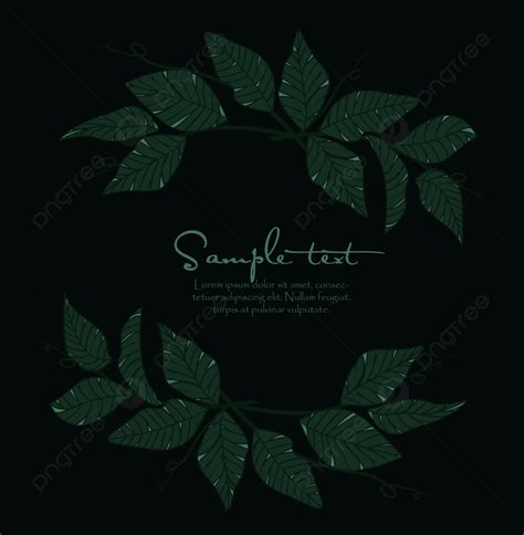 Vector Illustration Natural Background With Green Leaves Decor Shape