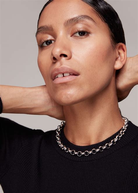 Silver Chunky Chain Necklace Whistles