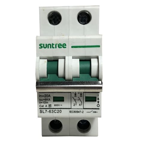 เบรกเกอรไฟฟา โซลารเซลล DC Circuit Breaker SUNTREE รน SL7 63 2P