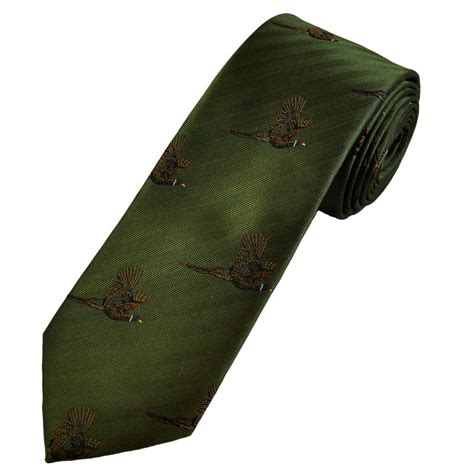 Van Buck Green Flying Pheasant Silk Country Men S Designer Tie From